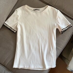 Zara Blouse With Textured Trim